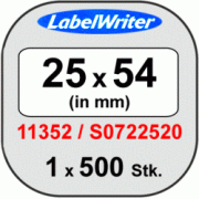 S0722520/11352 DYMO Адресные этикетки белые бумажные, 54 х 25 мм, 500 этикеток, стойкие