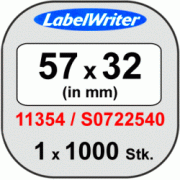 S0722540/11354 DYMO Многофункциональные этикетки, белые бумажные, 57 х 32 мм, 1000 этикеток, стойкие к удалению