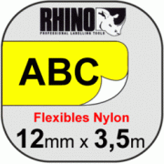 S0718080/18756/18490 DYMO Картридж с нейлоновой лентой, 12ммx3.5м, черный шрифт/желтая лента