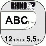 S0718210/18764/18483 DYMO Картридж с полиэстеровой лентой, 12ммx5.5м, с постояным клеем, черный шрифт/белая лента