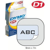 S0720670/40910 DYMO лента системы D1, 9мм х 7м, пластиковая, черные буквы/прозрачная лента