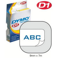 S0720690/40914 DYMO лента системы D1, 9мм х 7м, пластиковая, синие буквы/белая лента