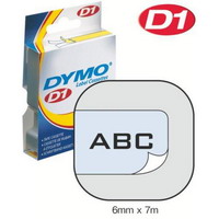 S0720770/43610 DYMO лента системы D1, 6мм х 7 м, пластиковая, черный шрифт/прозрачная лента