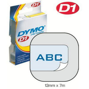 S0720510/45011 DYMO лента системы D1, 12мм х 7 м, пластиковая, голубой шрифт/прозрачная лента ― DYMOSHOP.RU - ленточные принтеры DYMO