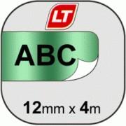 S0721740/91229 DYMO Термолента Letra Tag, 12мм х 4 м, металлизированные, черный шрифт, лента зеленый металлик